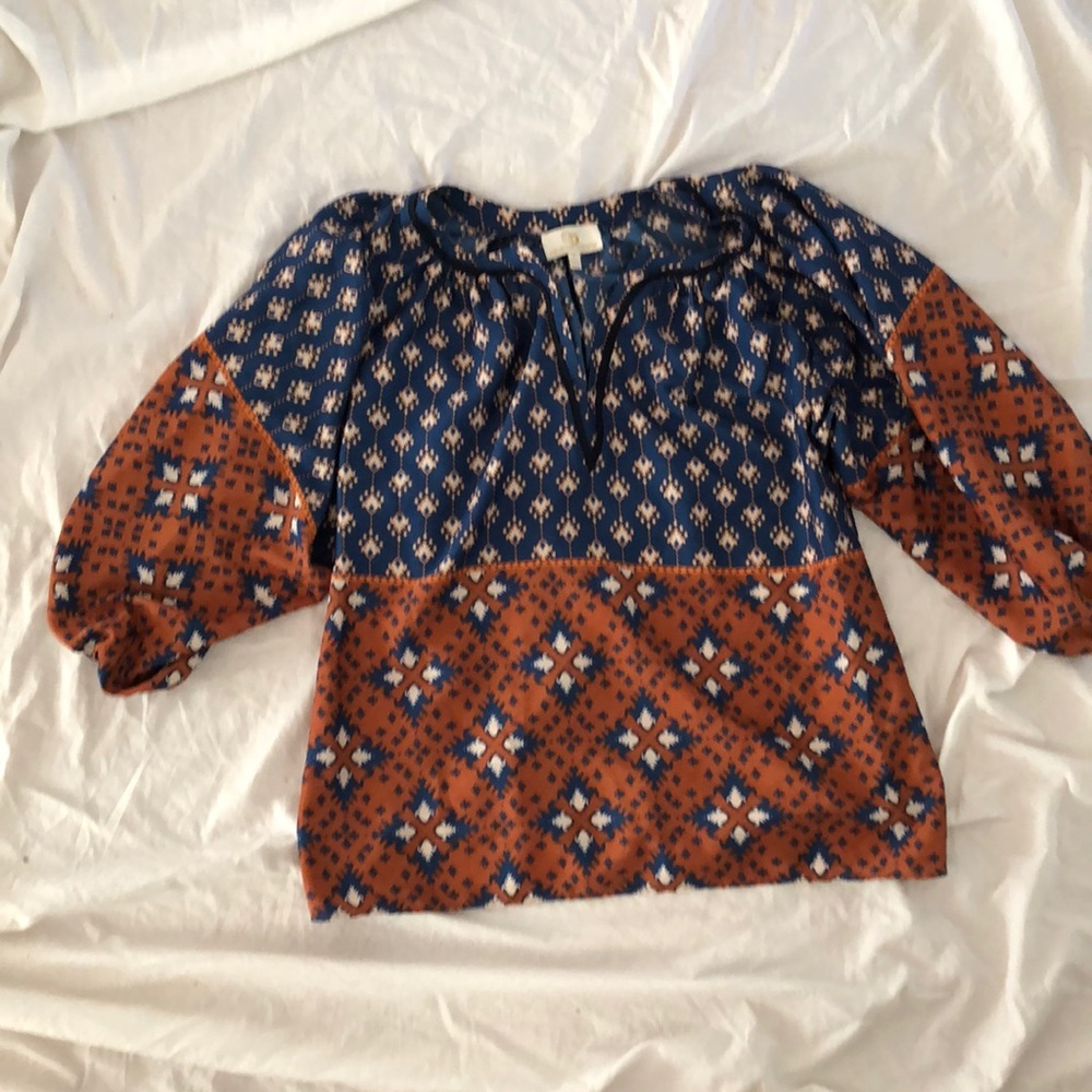 Funky silky Indian inspired patterned blouse